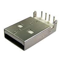 Conector USB Macho 90º com trava